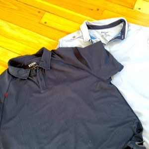 Rhone Delta Pique Polo Shirts x 2 - L - Navy and Light Blue